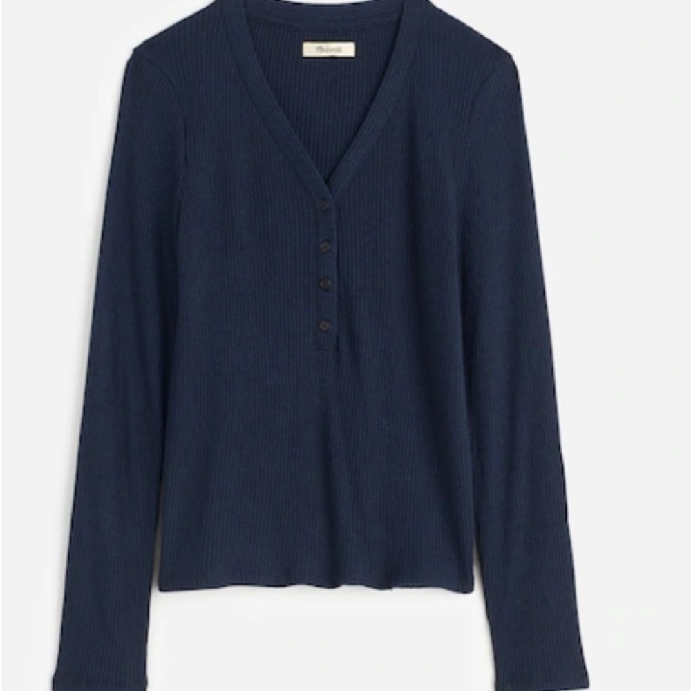 Brushed Long Sleeve Henley Top